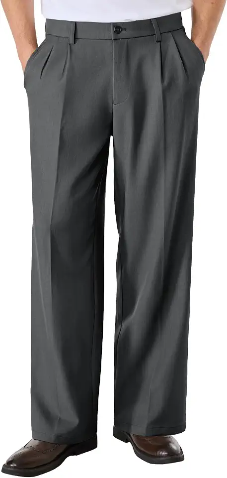Comdecevis Men's Pleated Wide Leg Relaxed Fit Dress Pants