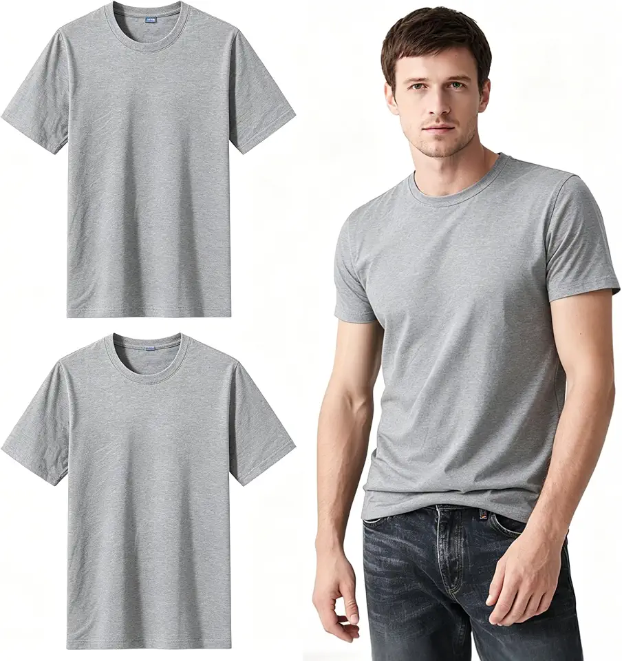 Men's Heather Grey Crewneck T Shirt