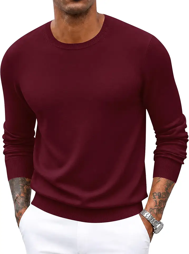 Men's Burgundy Crewneck Sweater