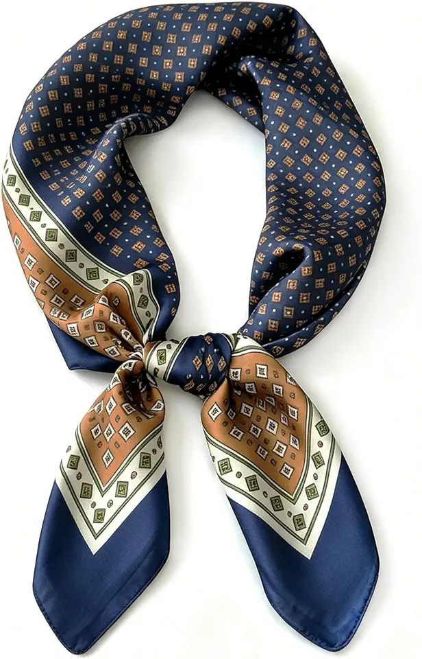 Silk Like Neck Scarf for Men/Women-27'' Square Fashion Satin Bandana Head Scarves Neckerchief Accessories
