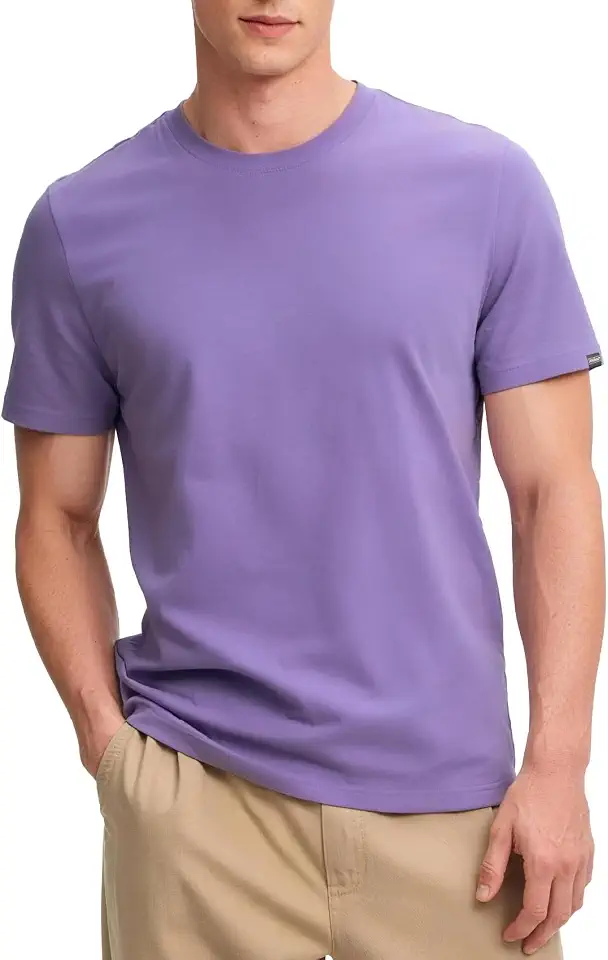 Mens Basic T Shirt Solid Crewneck Short Sleeve Tee