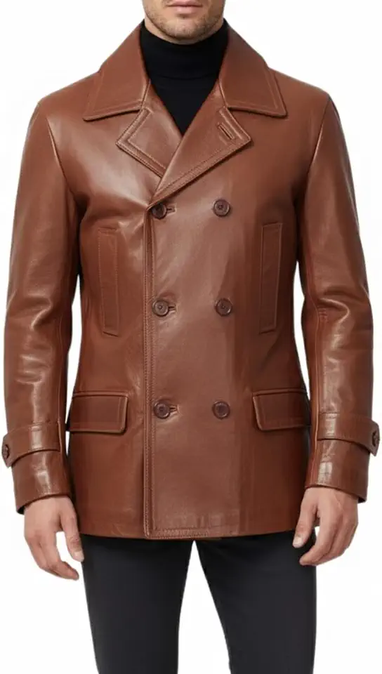 SBL SOUTH BEACH LEATHER Men’s Wool Duffle Coat with Toggle Buttons - Hooded Winter Long Coat - Warm & Stylish Overcoat (US, Alpha, Large, Regular, Regular, Camel)