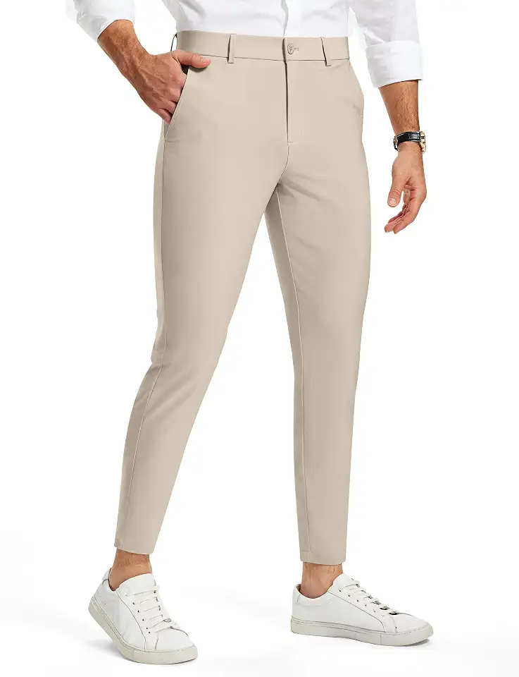 Mens Tapered Golf Pants 28"30" Inseam Stretch Skinny Fit with Pockets