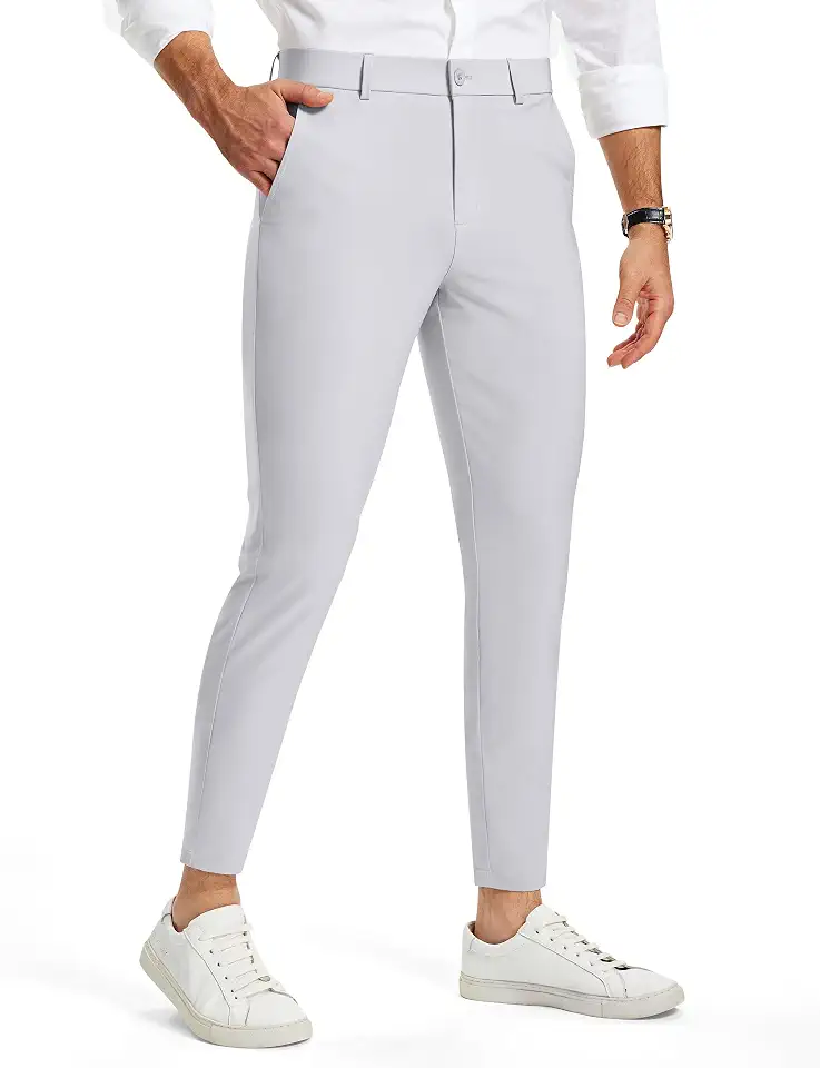 Mens Tapered Golf Pants 28"30" Inseam Stretch Skinny Fit with Pockets