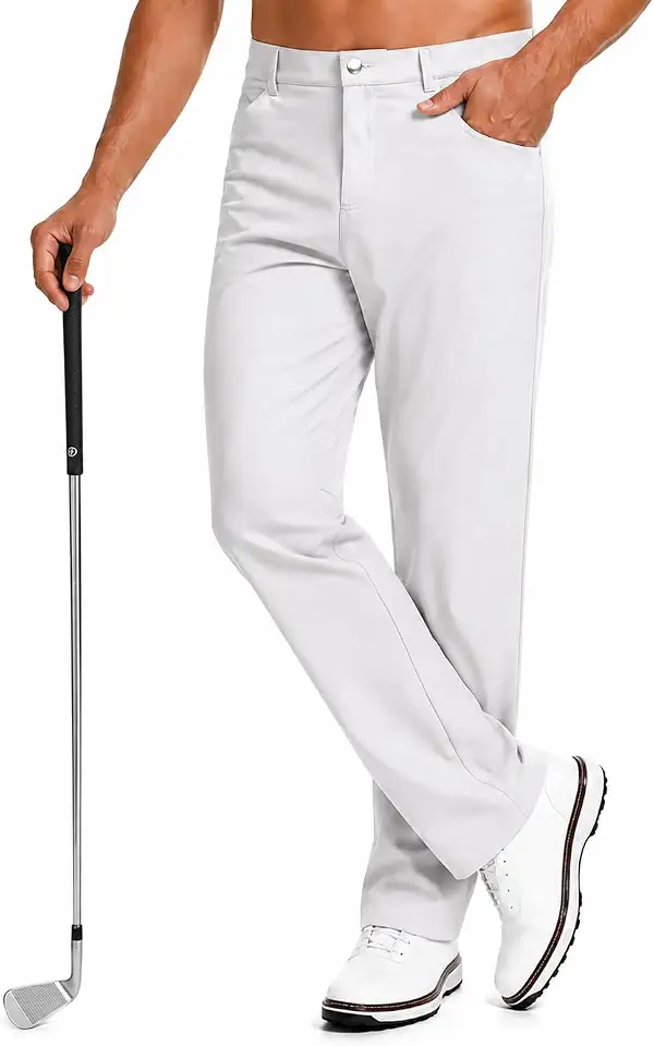 Kallspin Mens Golf Pants Stretch Lightweight Quick Dry Casual Dress Slacks Trousers with Tee Holder Pockets Relaxed Fit
