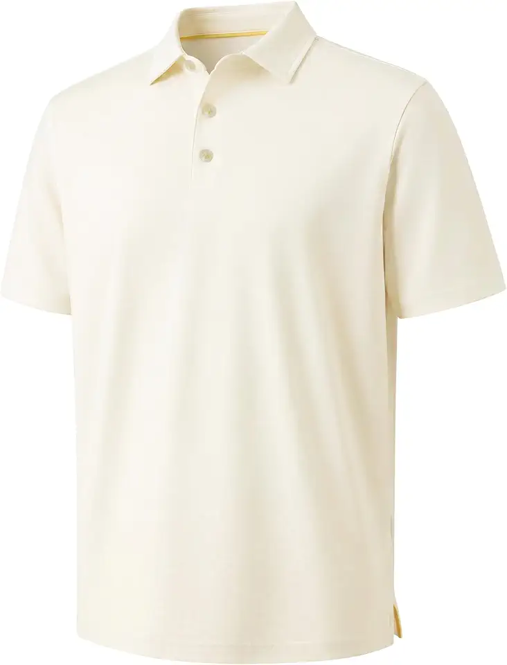 Mens Polo Shirts Short Sleeve Jacquard Casual Nylon Blend Solid Stylish Dry Fit Performance Collared Golf Polo Shirts for Men