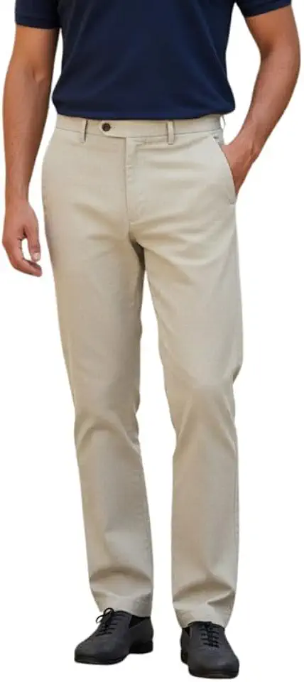 Men's Linen Pants Casual Lightweight Beach Summer Travel Trousers with Pockets Off-White