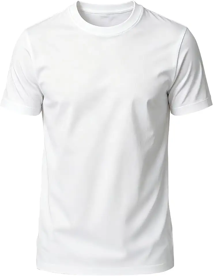 Men's Cotton Crew Neck Short Sleeve T-Shirt, Classic Solid White/Black Basic Casual Tee Shirts for Daily Wear Undershirt