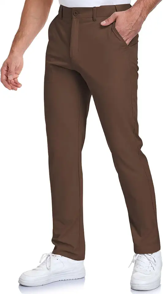 Men's Camel Brown Wool Dress Pants