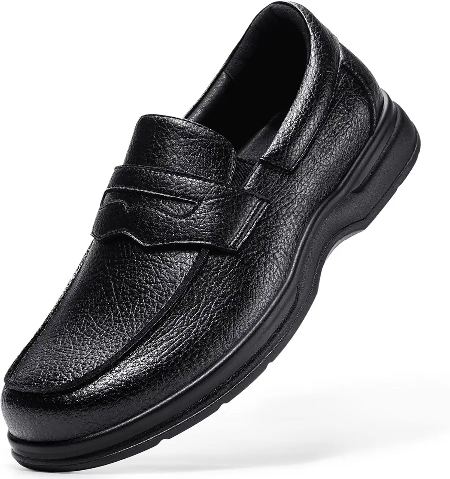 FitVille Slip-on Dress Shoes for Men Wide Width Penny Loafers