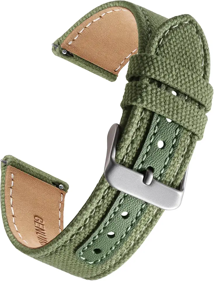 Men's Green Canvas Strap Field Watch