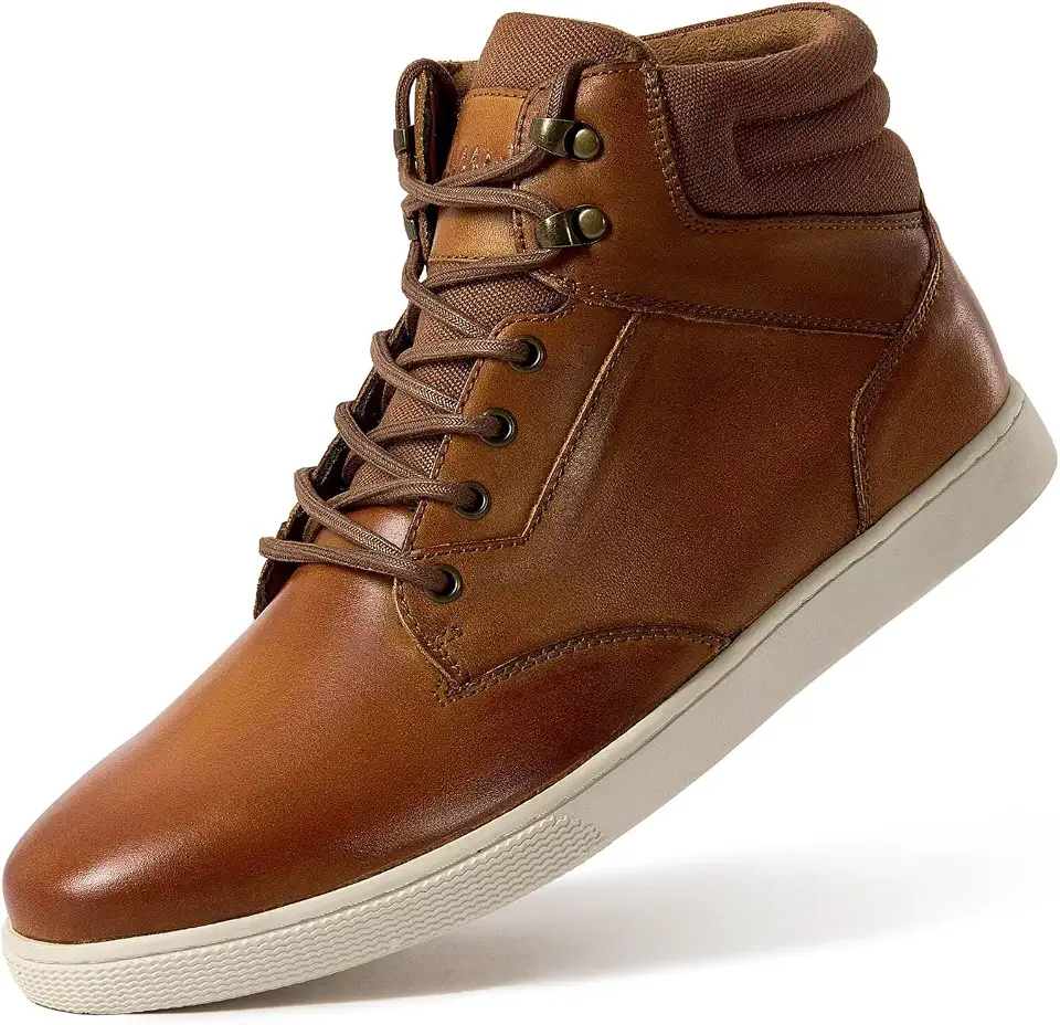 Arkbird Casual Sneaker Boots, High-Top Sneakers Lace-up Leather Chukka Shoes for Men