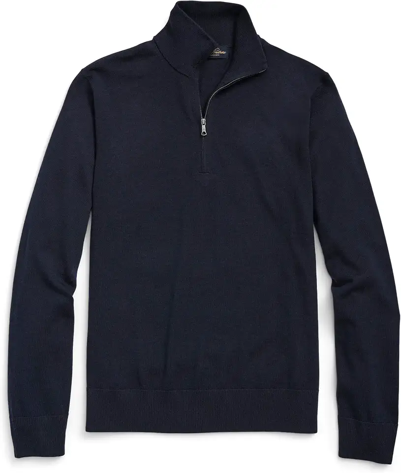 Brooks Brothers Men's Merino Wool Half Zip Sweater