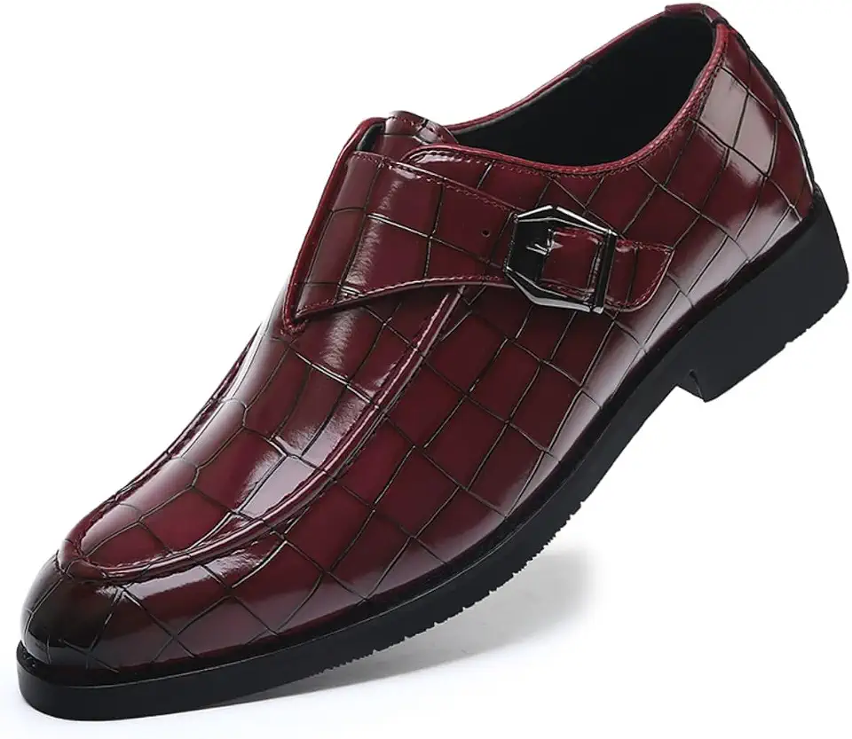 Men's Monk Strap Dress Loafer Shoes Retro Leather Oxfords Shoes for Formal Business Wedding