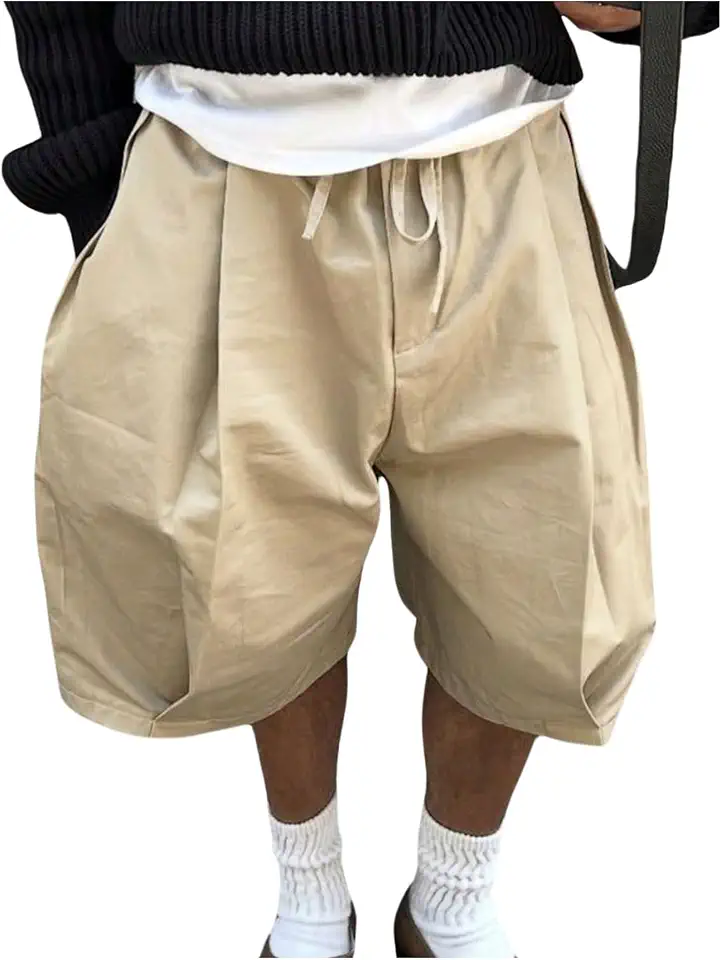 Men's Khaki Pleated Gurkha Shorts