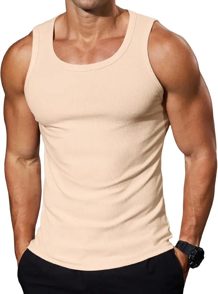 Comdecevis Men's Ribbed Muscle Tank Tops