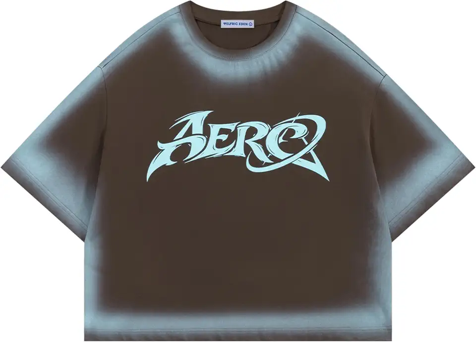 Aelfric Eden Boxy Tee Shirt for Men and Women Heavyweight Cotton Short Sleeve Graphic T-Shirt Washed Vintage Streetwear Top