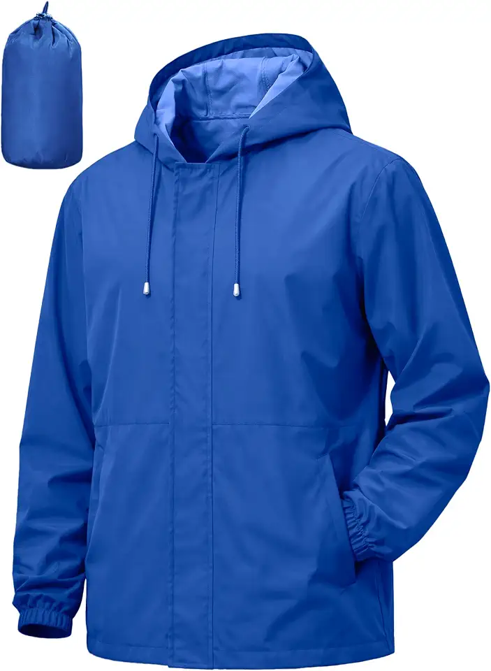 UIQUR Mens Waterproof Cycling Jacket Lightweight Packable Rain Jacket