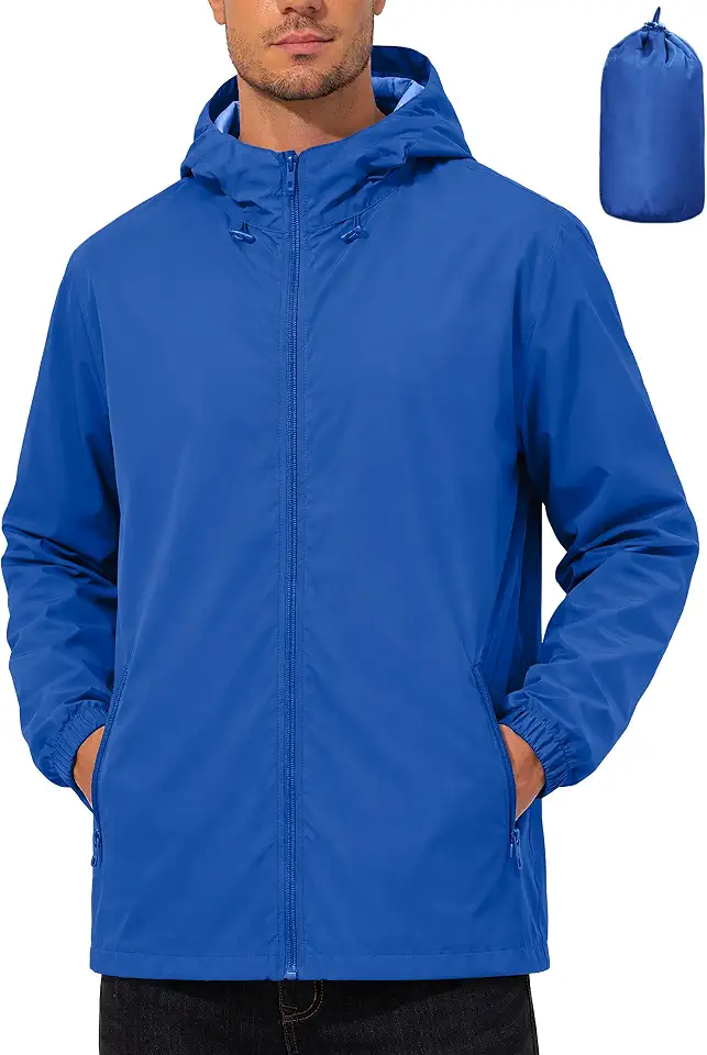 UIQUR Mens Raincoat Waterproof Rain Jacket