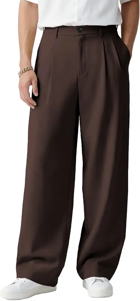 Global Recycled Standard Heyfanee Mens Casual Pants Loose Fit Slacks for Men with Belt Loops