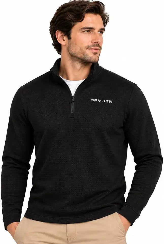 Men's Lightweight Grid Fleece Quarter Zip
