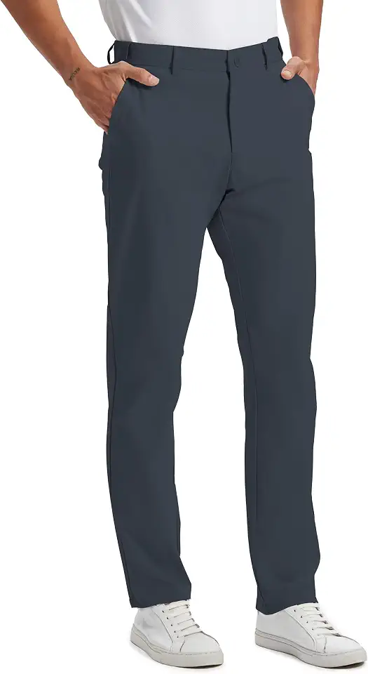 HDL Men's Golf Pants Work Travel Slacks Quick Dry Stretch 4 Pockets
