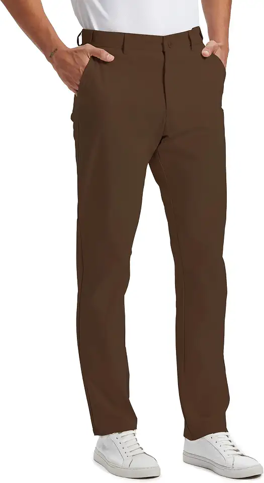 HDL Men's Golf Pants Work Travel Slacks Quick Dry Stretch 4 Pockets