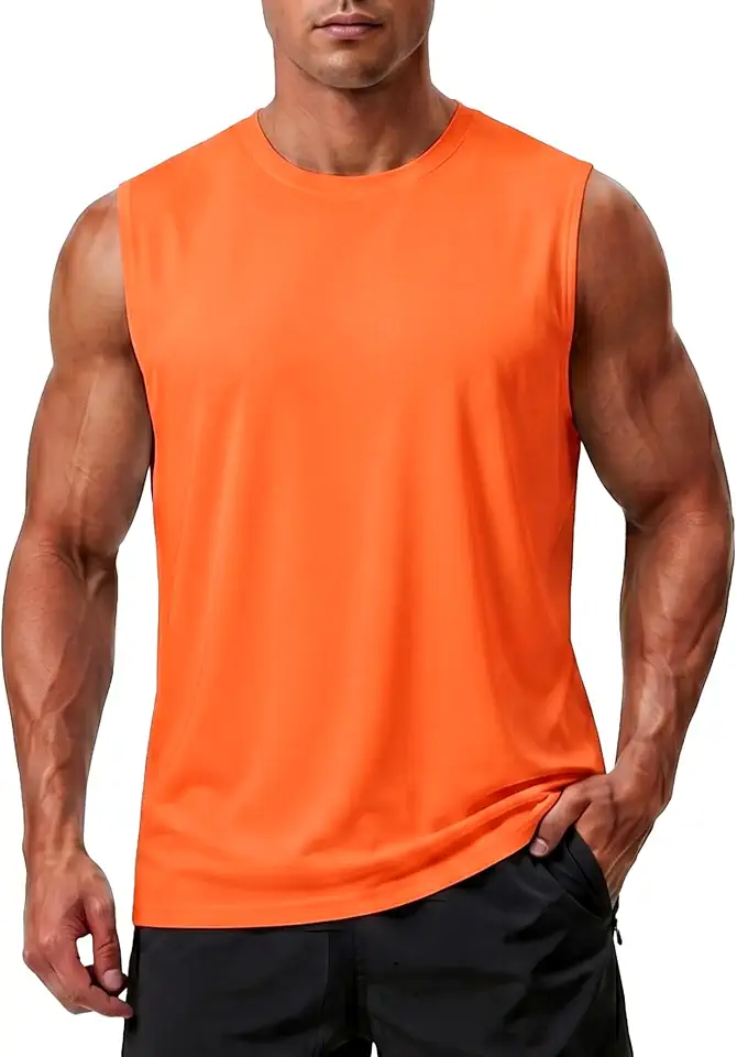 Men's Terracotta Orange Breathable Running Singlet