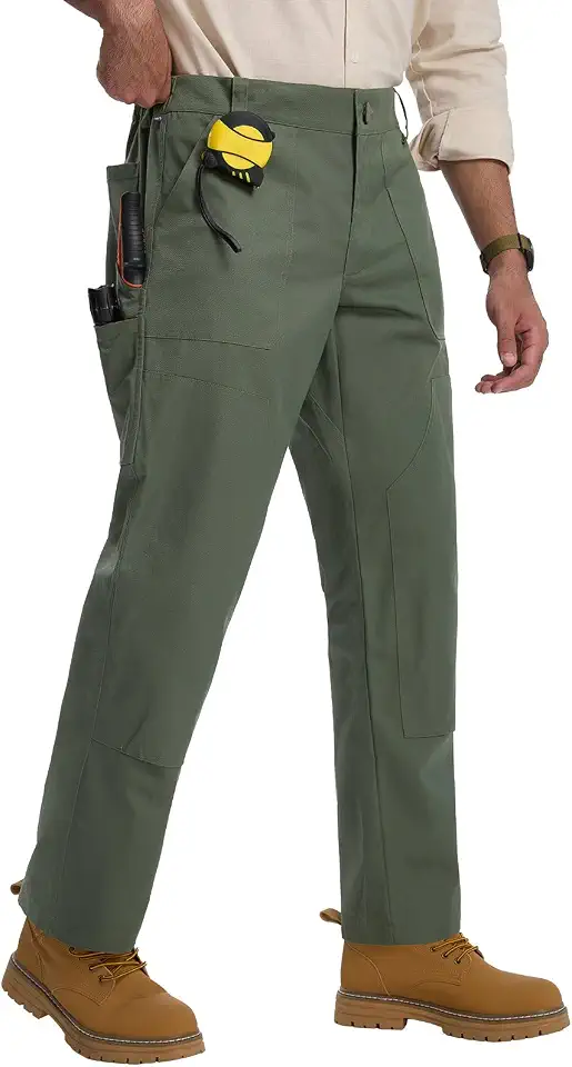 baleaf Men's Ripstop Work Hiking Pants with Double Knee