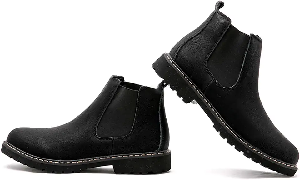 Men's Black Waterproof Leather Chelsea Boots