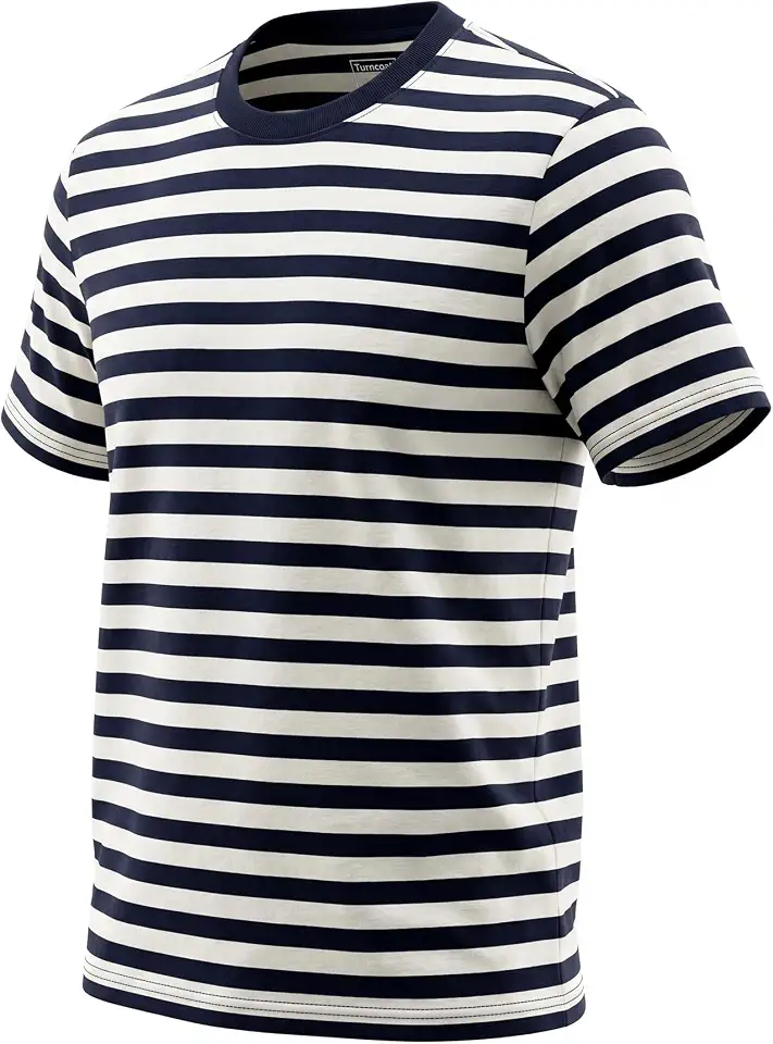 Mens Striped Shirt Short Sleeve Cotton Tee