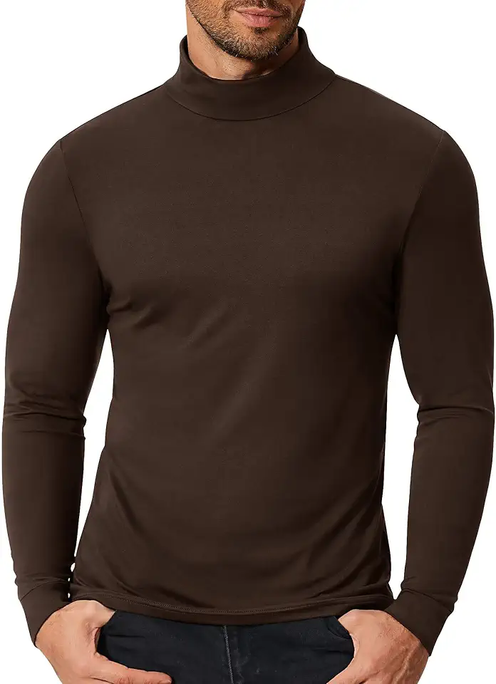 Global Recycled Standard COOFANDY Men's Slim Fit Mock Turtleneck T Shirt Casual Basic Knitted Long Sleeve Pullover Sweater
