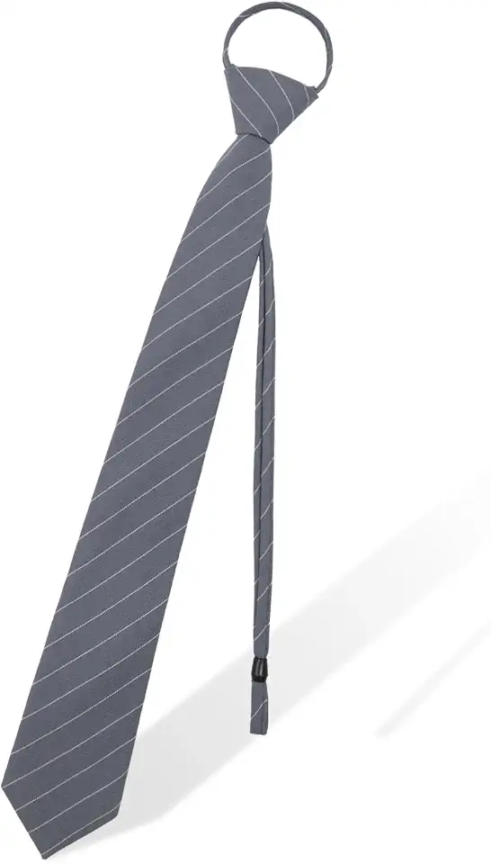 Slim Ties for Men Classic Striped Pre Tied Skinny Neck Tie | Mens Zipper Tie Pretied Classic Angled Stripe Neckties Thin Ties for Suit Business Party Graduation