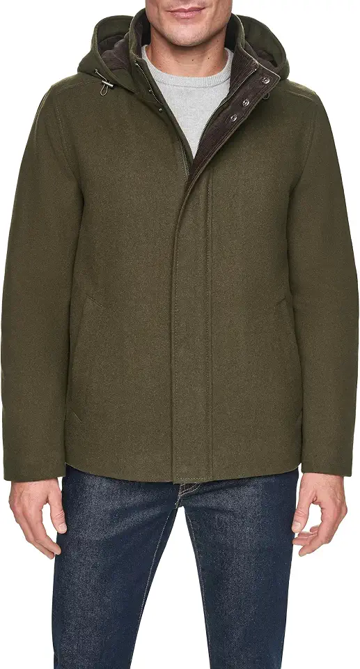 Cole Haan Men's Field Wool Coat With Corduroy Combo