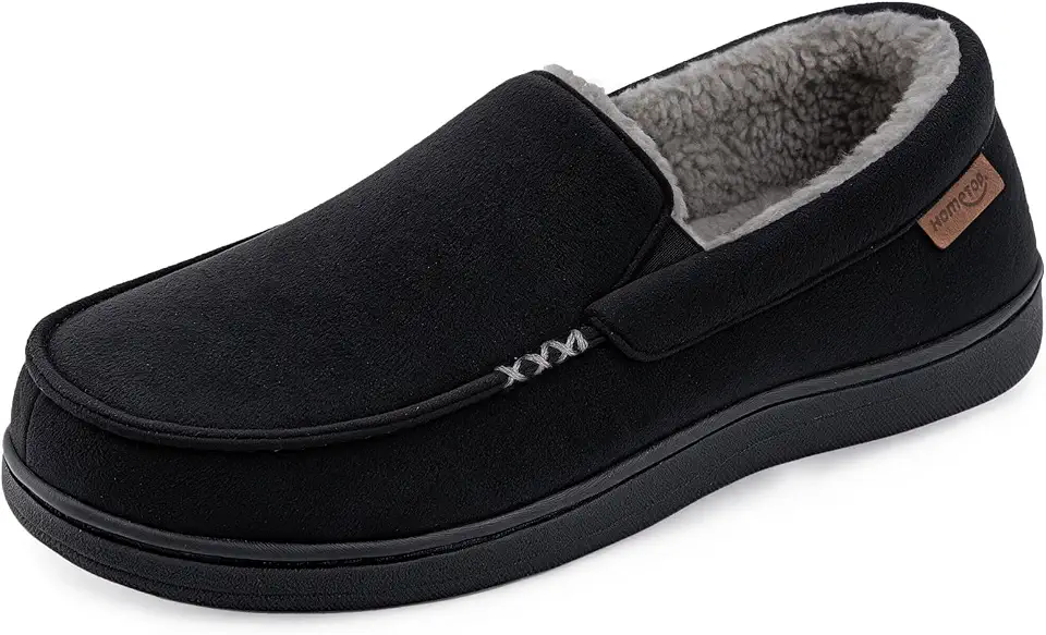 Men's Black Suede Mule Slippers