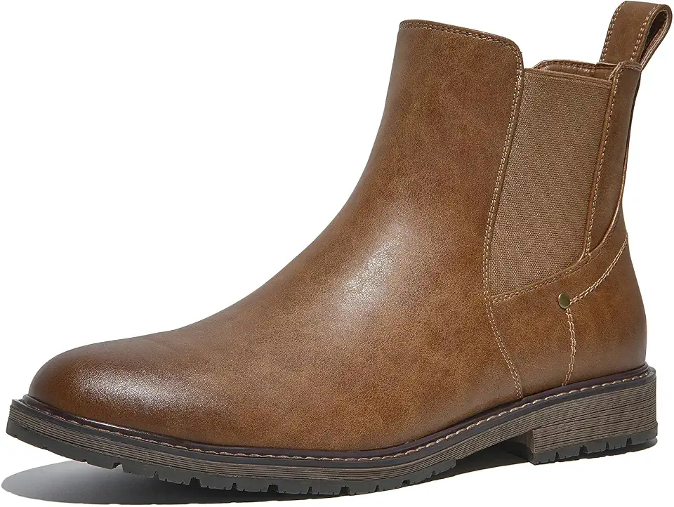 Men's Chelsea Boots, Round Toe Ankle Boots for Men, Slip On