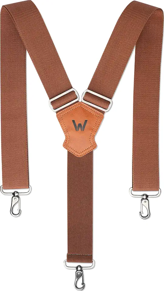 Men's Brown Leather Work Suspenders