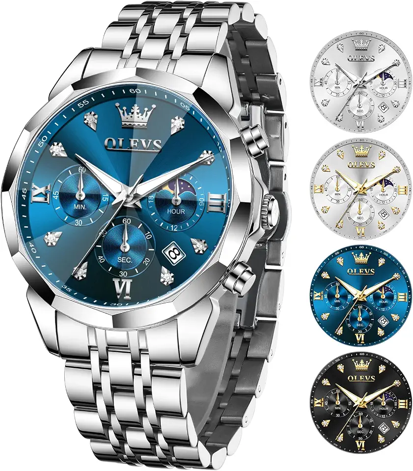 OLEVS Watch Men Stainless Steel Watches Luxury Chronograph Men Wrist Watch