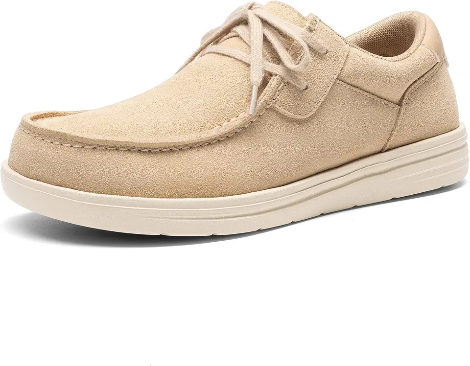 Bruno Marc Men's Suede Leather Loafers Arch Support Wide Toe Box Non Slip Comfort Casual Shoes