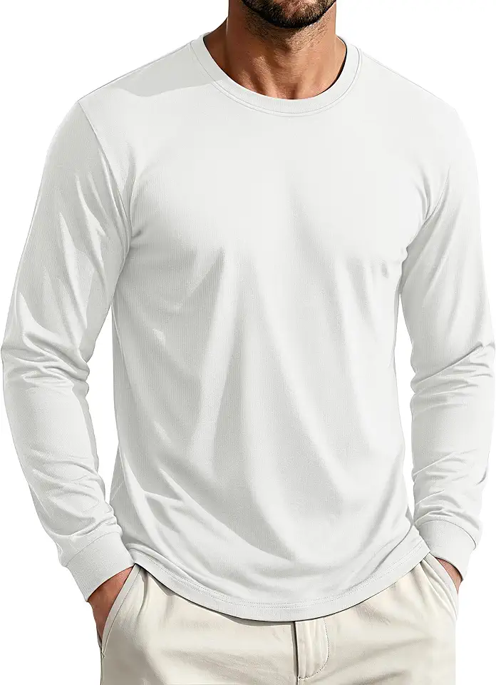 Cotrasen Men's Long Sleeve Tee Shirts Cotton Crew Neck Casual T-Shirts