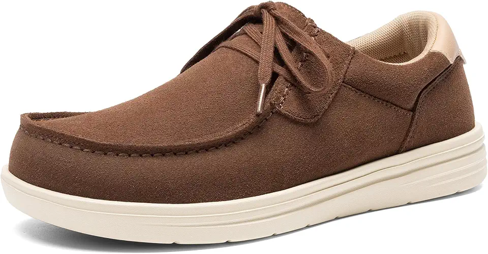 Bruno Marc Men's Suede Leather Loafers Arch Support Wide Toe Box Non Slip Comfort Casual Shoes