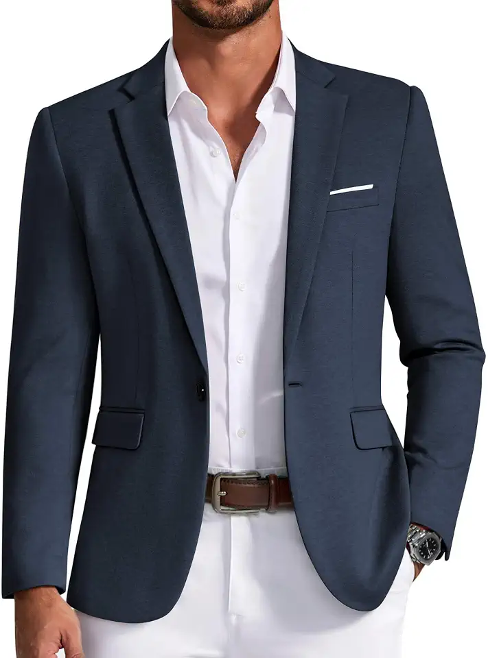 Global Recycled Standard COOFANDY Men's Casual Knit Blazer Sport Coats Business Suit Jacket