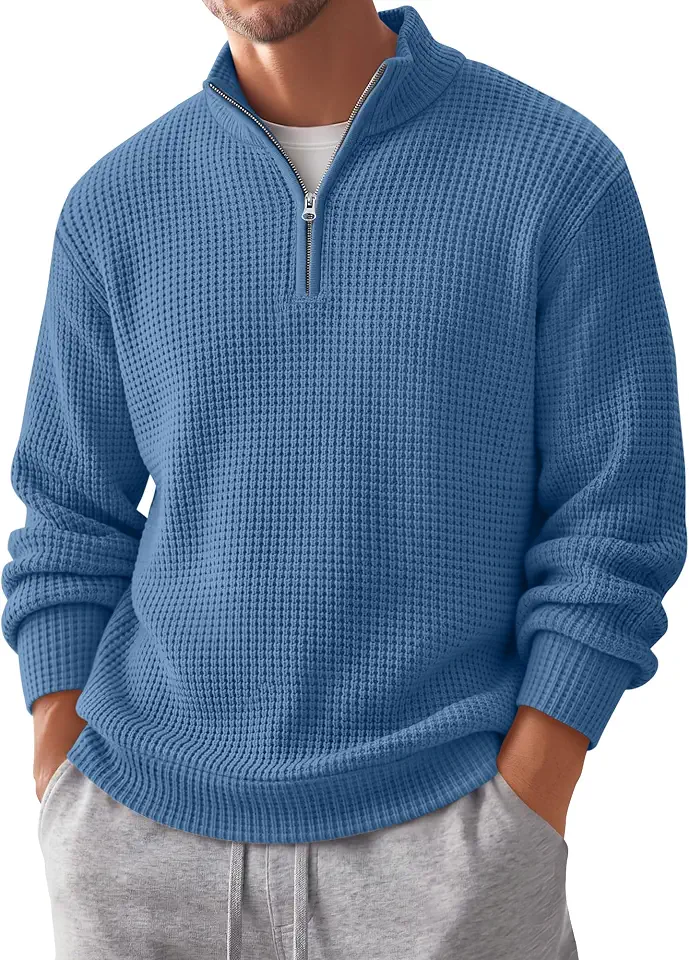 Huukeay Men Big and Tall Quarter Zip Pullovers