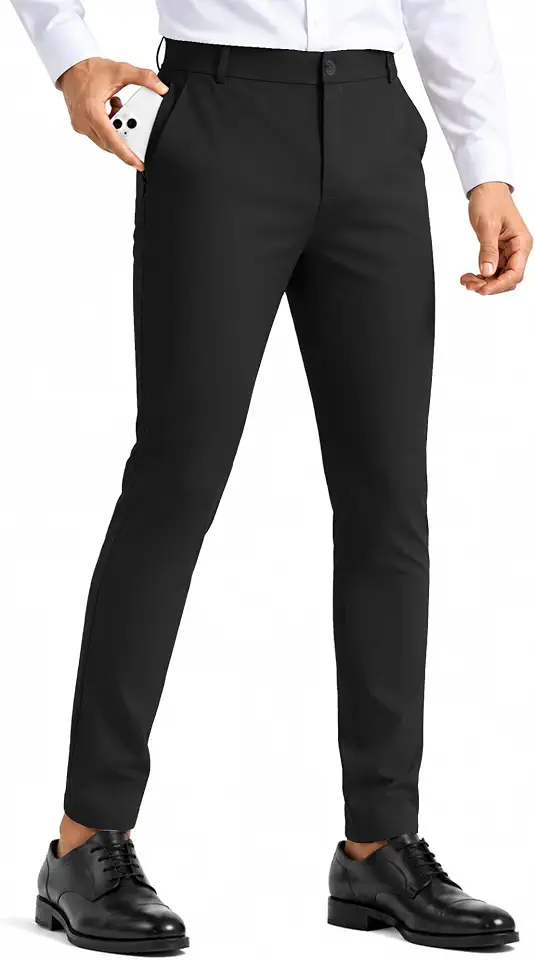ZKMAN Men's Slim Fit Stretch Dress Pants 30"/32"/34" Inseam Skinny Slacks
