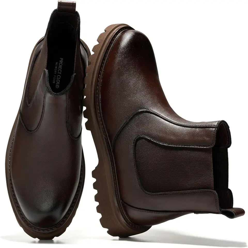 Project Cloud Mens Boots 100% Genuine Leather Chelsea Boots Men Shoes