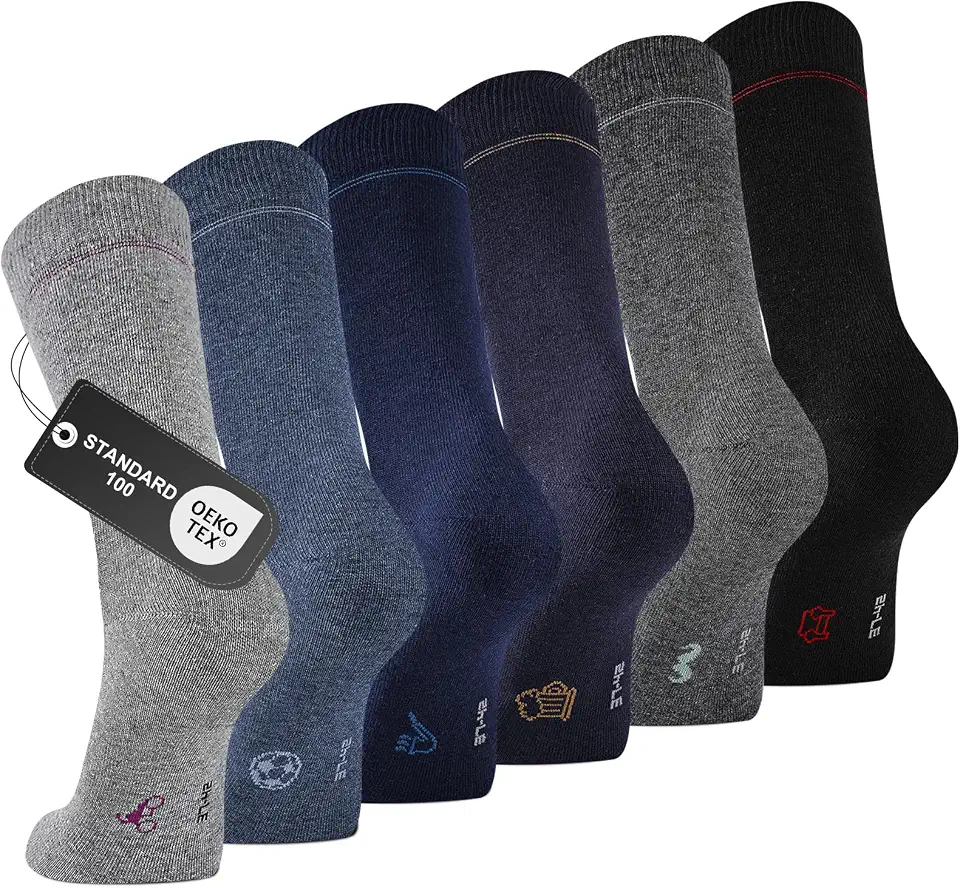 Men's Charcoal Cotton Crew Socks