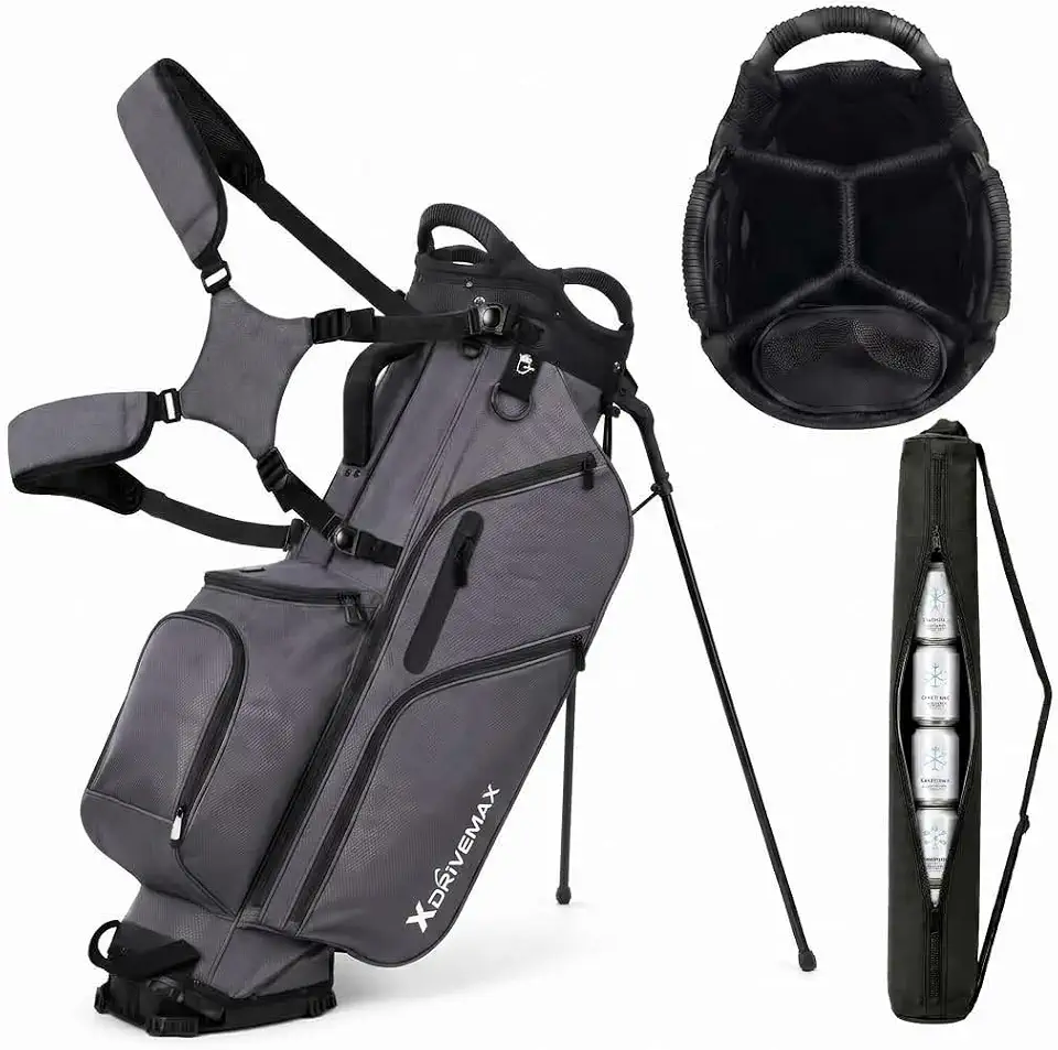 XDriveMax Golf Stand Bag with Premium 7-Can Insulated Cooler Sleeve
