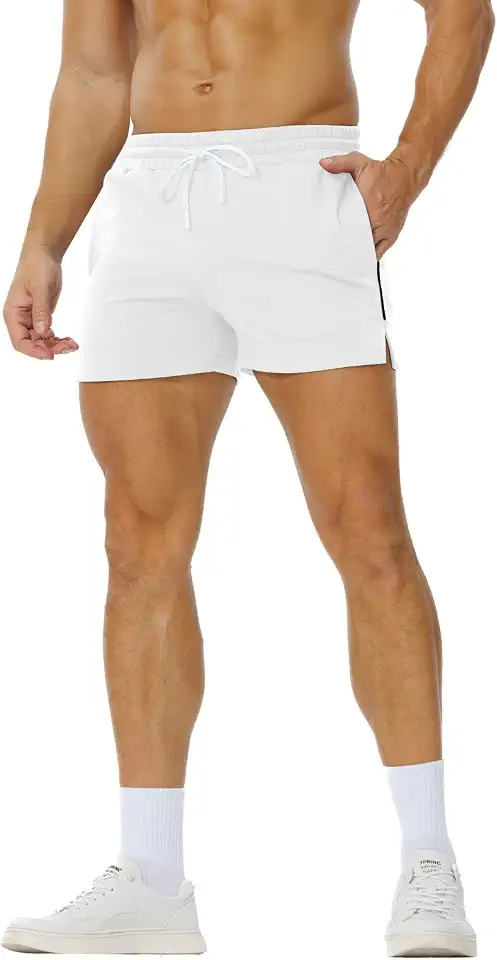Men's 3" Inseam French Terry Shorts with Pockets for Gym