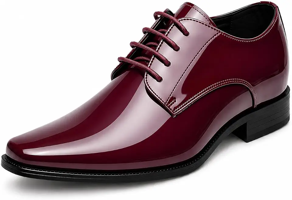 Men's Burgundy Leather Oxford Shoes