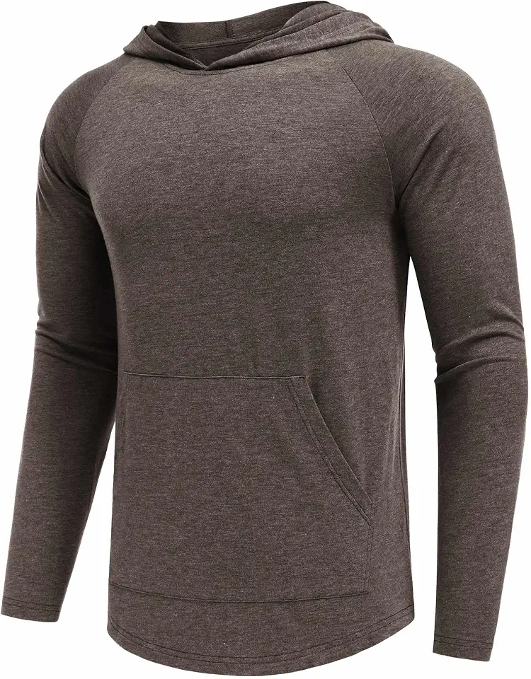 PINSPARK Lightweight Hoodies for Men Long Sleeve Pullover Hoodie Golf Gym Workout Athletic Hooded Sweatshirt